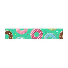 Doughnut Bread Donuts Green Flano Scarf (mini) by Mariart