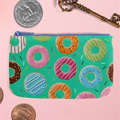 Doughnut Bread Donuts Green Large Coin Purse