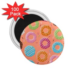 Doughnut Bread Donuts Orange 2 25  Magnets (100 Pack)  by Mariart