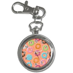 Doughnut Bread Donuts Orange Key Chain Watches by Mariart