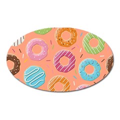 Doughnut Bread Donuts Orange Oval Magnet