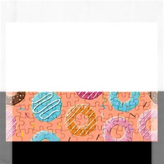 Doughnut Bread Donuts Orange Rectangular Jigsaw Puzzl by Mariart