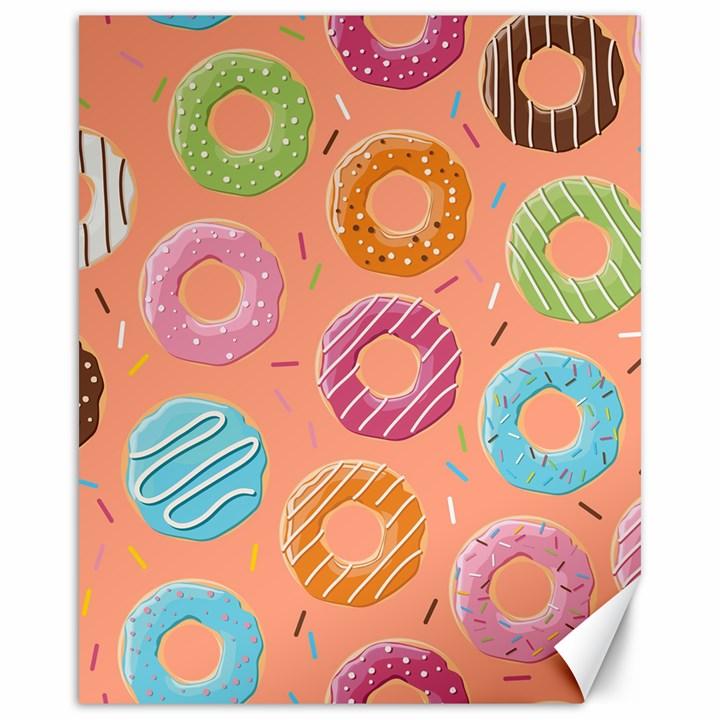 Doughnut Bread Donuts Orange Canvas 16  x 20  