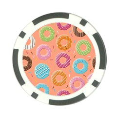 Doughnut Bread Donuts Orange Poker Chip Card Guard by Mariart