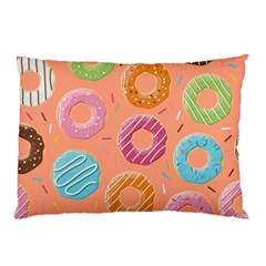 Doughnut Bread Donuts Orange Pillow Case by Mariart