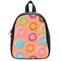 Doughnut Bread Donuts Orange School Bags (small)  by Mariart