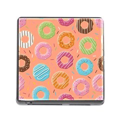 Doughnut Bread Donuts Orange Memory Card Reader (square) by Mariart