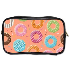 Doughnut Bread Donuts Orange Toiletries Bags 2-side by Mariart