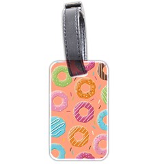 Doughnut Bread Donuts Orange Luggage Tags (two Sides) by Mariart