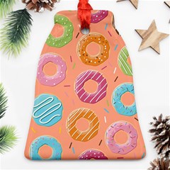 Doughnut Bread Donuts Orange Bell Ornament (two Sides) by Mariart