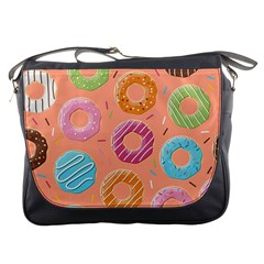 Doughnut Bread Donuts Orange Messenger Bags by Mariart