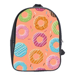 Doughnut Bread Donuts Orange School Bags (xl)  by Mariart