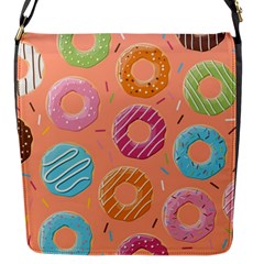 Doughnut Bread Donuts Orange Flap Messenger Bag (s) by Mariart