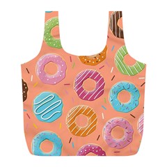 Doughnut Bread Donuts Orange Full Print Recycle Bags (l)  by Mariart