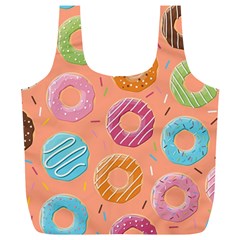 Doughnut Bread Donuts Orange Full Print Recycle Bags (l)  by Mariart