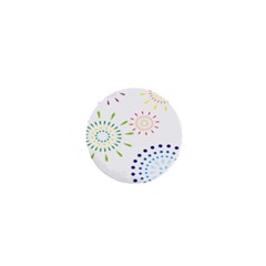 Fireworks Illustrations Fire Partty Polka 1  Mini Buttons