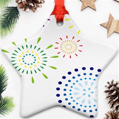 Fireworks Illustrations Fire Partty Polka Ornament (star)