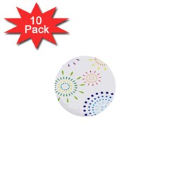 Fireworks Illustrations Fire Partty Polka 1  Mini Buttons (10 Pack) 