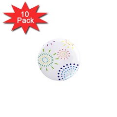 Fireworks Illustrations Fire Partty Polka 1  Mini Magnet (10 Pack) 