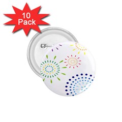 Fireworks Illustrations Fire Partty Polka 1 75  Buttons (10 Pack)