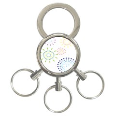 Fireworks Illustrations Fire Partty Polka 3-ring Key Chains by Mariart