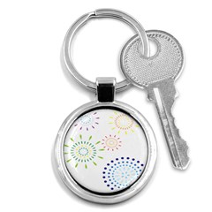 Fireworks Illustrations Fire Partty Polka Key Chains (round) 