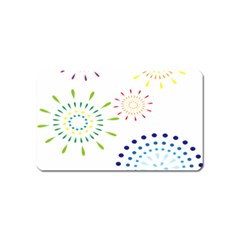 Fireworks Illustrations Fire Partty Polka Magnet (name Card)