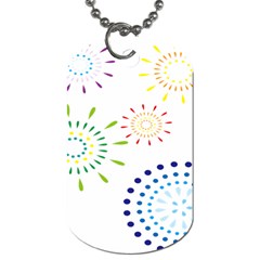 Fireworks Illustrations Fire Partty Polka Dog Tag (one Side)