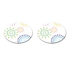 Fireworks Illustrations Fire Partty Polka Cufflinks (oval) by Mariart