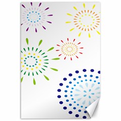 Fireworks Illustrations Fire Partty Polka Canvas 12  X 18  