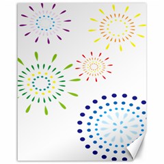 Fireworks Illustrations Fire Partty Polka Canvas 16  X 20   by Mariart