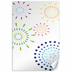 Fireworks Illustrations Fire Partty Polka Canvas 20  X 30   by Mariart