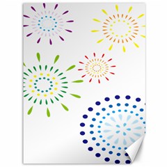 Fireworks Illustrations Fire Partty Polka Canvas 36  X 48   by Mariart