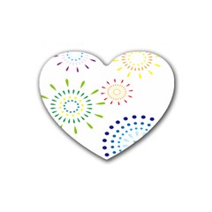 Fireworks Illustrations Fire Partty Polka Heart Coaster (4 Pack)  by Mariart