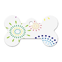 Fireworks Illustrations Fire Partty Polka Dog Tag Bone (two Sides) by Mariart