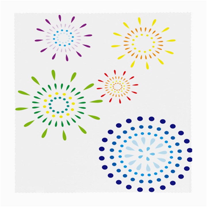 Fireworks Illustrations Fire Partty Polka Medium Glasses Cloth (2-Side)