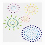 Fireworks Illustrations Fire Partty Polka Medium Glasses Cloth (2-Side) Back