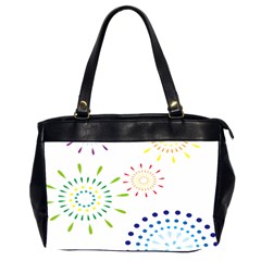 Fireworks Illustrations Fire Partty Polka Office Handbags (2 Sides)  by Mariart