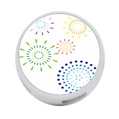 Fireworks Illustrations Fire Partty Polka 4-port Usb Hub (one Side)