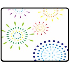 Fireworks Illustrations Fire Partty Polka Fleece Blanket (medium)  by Mariart