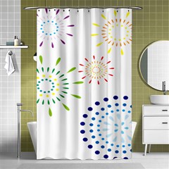 Fireworks Illustrations Fire Partty Polka Shower Curtain 48  X 72  (small)  by Mariart