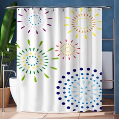 Fireworks Illustrations Fire Partty Polka Shower Curtain 60  X 72  (medium)  by Mariart