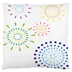 Fireworks Illustrations Fire Partty Polka Large Cushion Case (one Side)