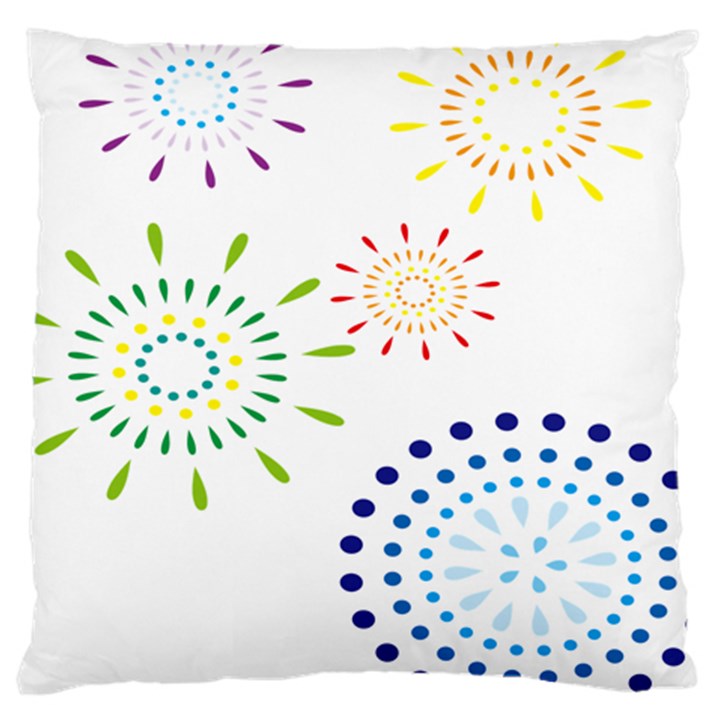 Fireworks Illustrations Fire Partty Polka Large Cushion Case (One Side)