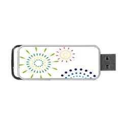 Fireworks Illustrations Fire Partty Polka Portable Usb Flash (one Side)