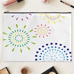 Fireworks Illustrations Fire Partty Polka Cosmetic Bag (xxxl) 