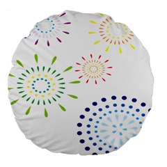 Fireworks Illustrations Fire Partty Polka Large 18  Premium Round Cushions