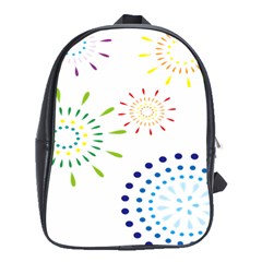 Fireworks Illustrations Fire Partty Polka School Bags (xl) 