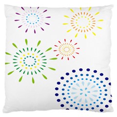 Fireworks Illustrations Fire Partty Polka Large Flano Cushion Case (two Sides) by Mariart