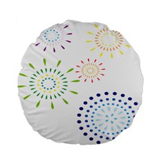 Fireworks Illustrations Fire Partty Polka Standard 15  Premium Flano Round Cushions by Mariart